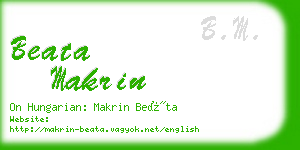 beata makrin business card